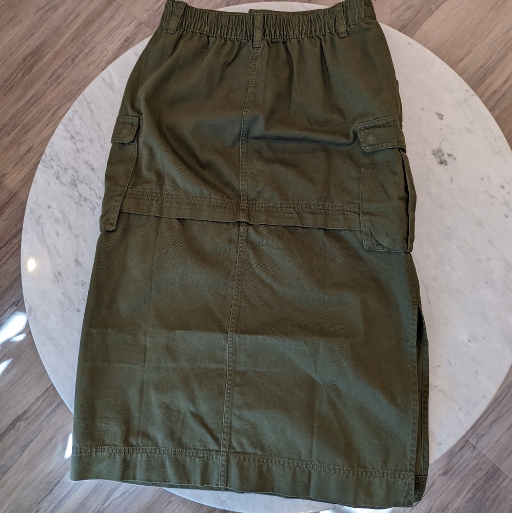 Madewell cargo convertible midi skirt in regenerative Chino - Picture 5 of 8